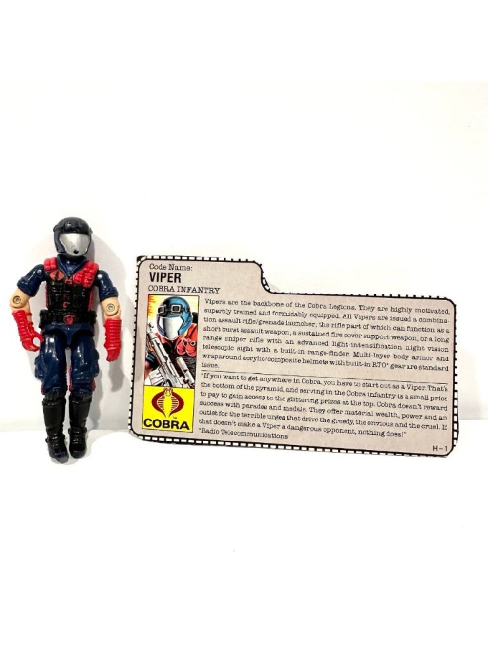 Vintage 1980s G.I. Joe COBRA Viper COBRA Infantry & File Card